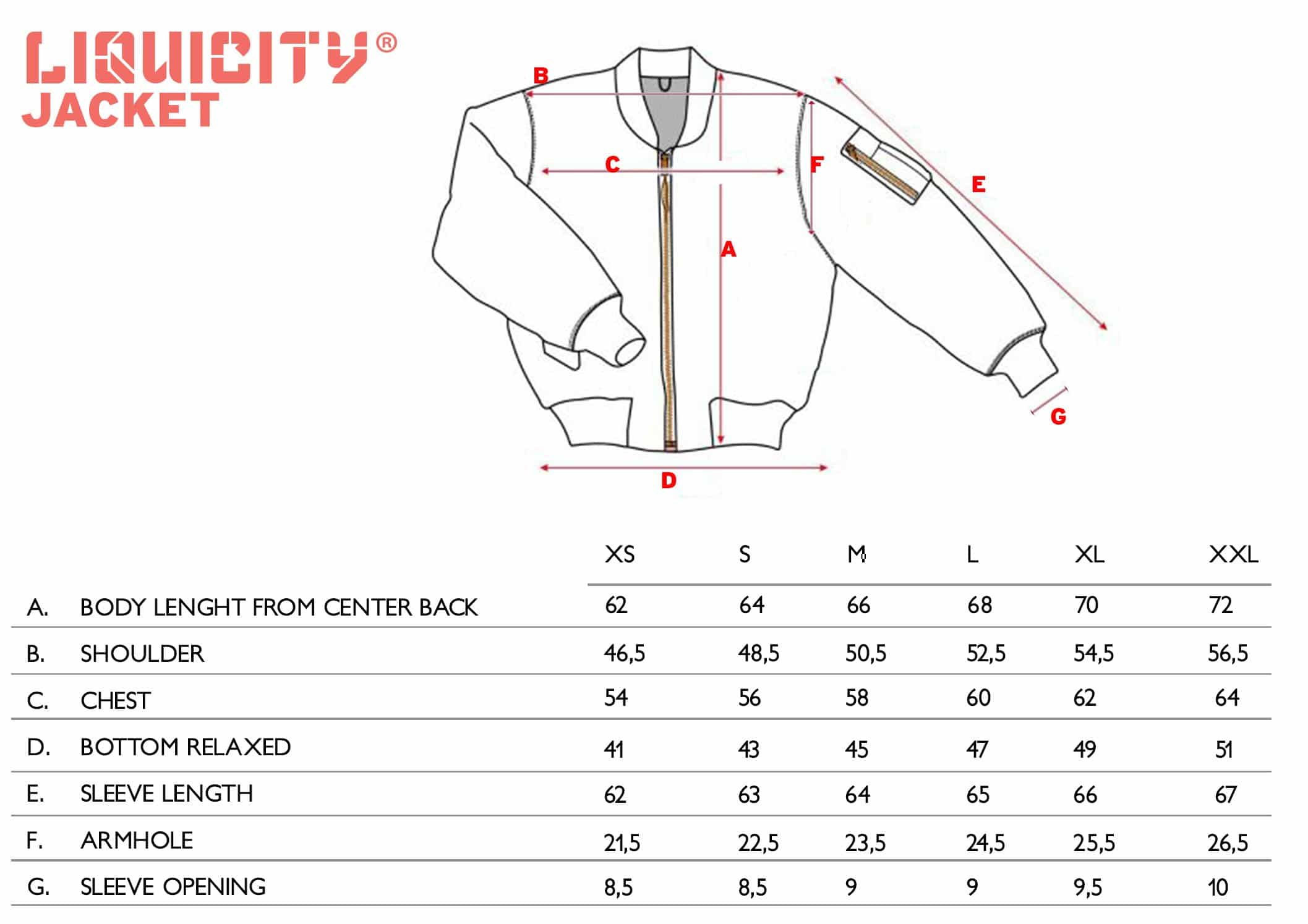 Us Men's Jacket Size Chart