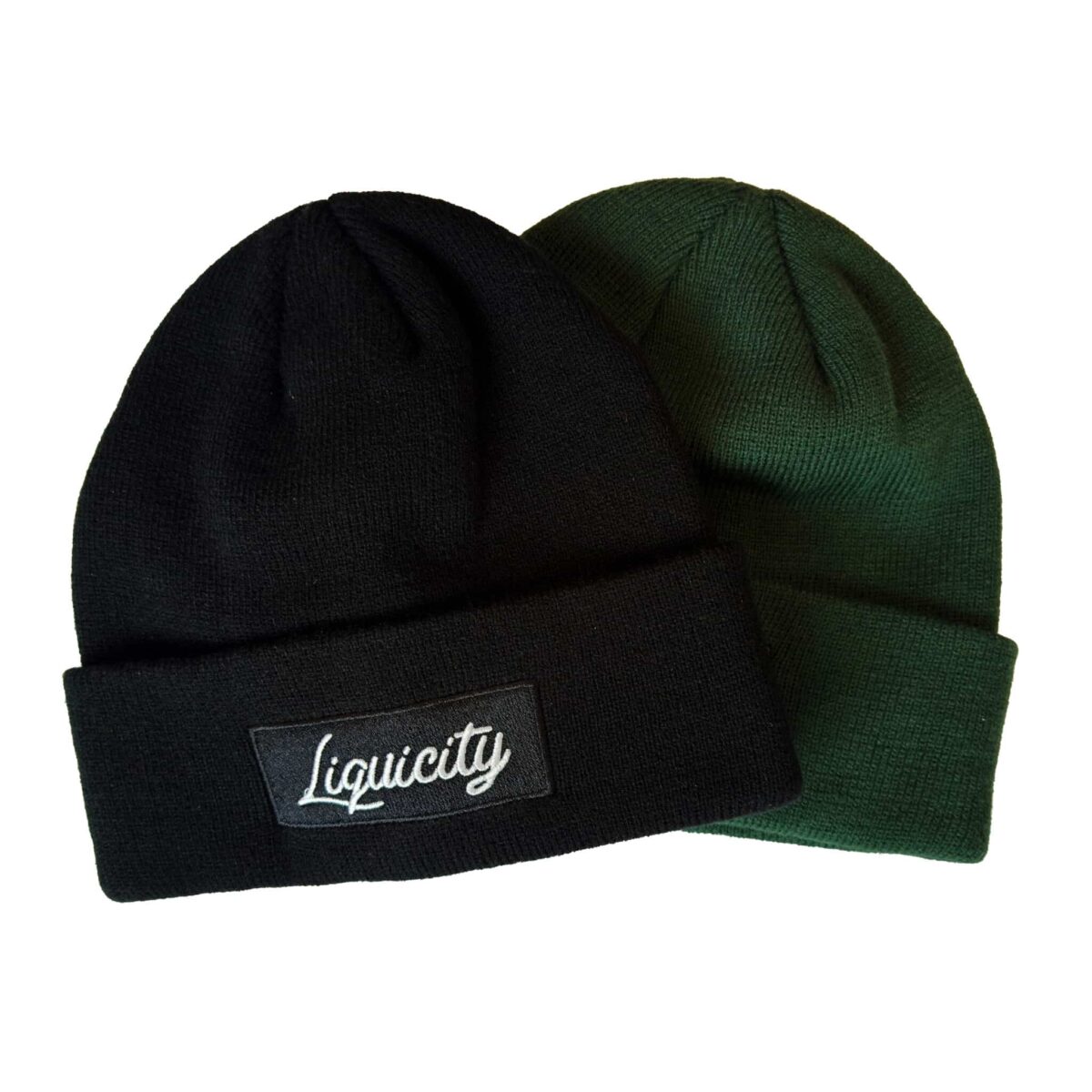 2 Hats 2 NEW Beanie Green / Black