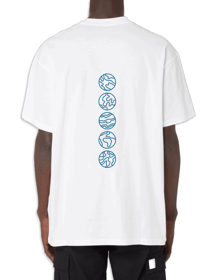 Planets-Blue-Tee T-Shirt Planets White