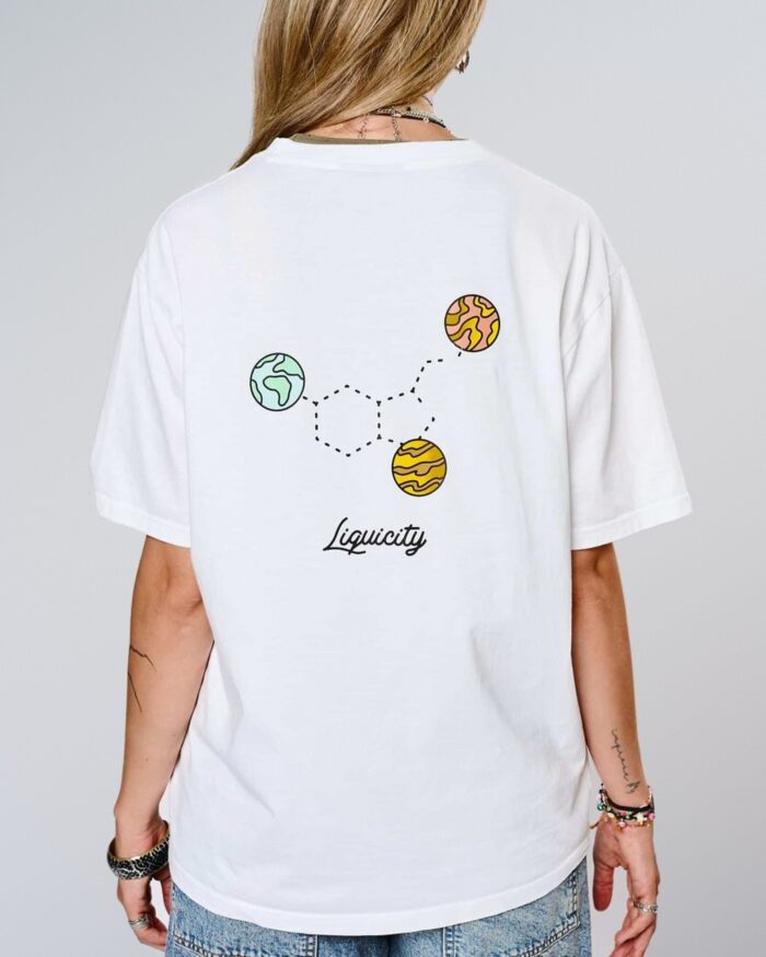 tee_molecule_white_model_back_4x5 T-Shirt Serotonin
